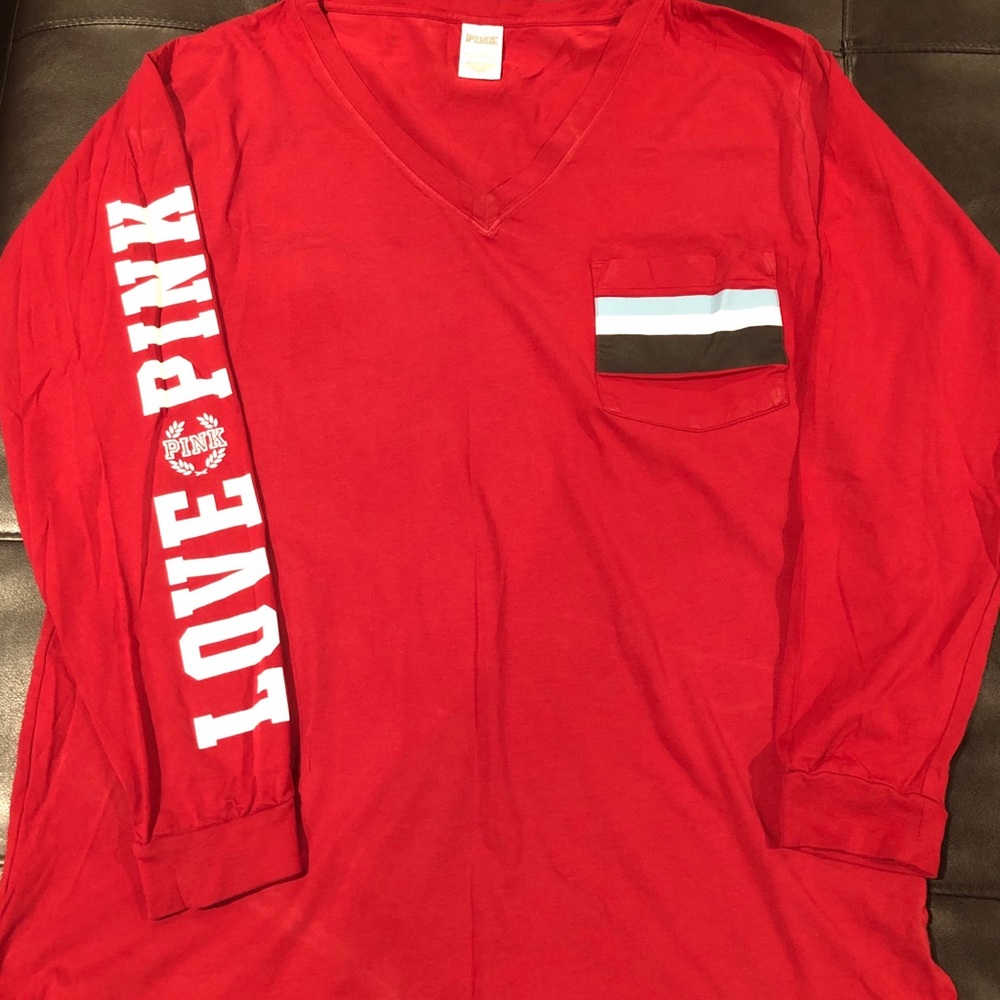PINK Victoria’s Secret Love Pink Varsity Shirt